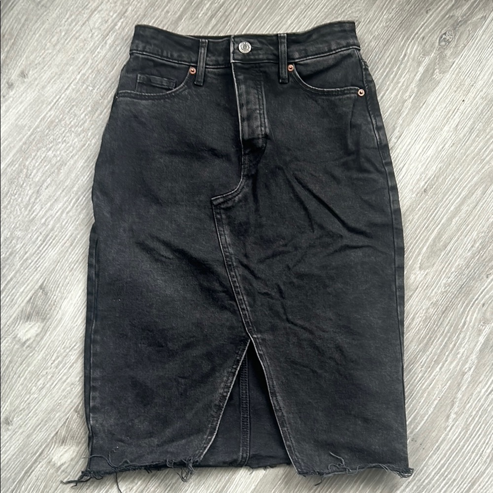 Old Navy Midi Black Denim Skirt